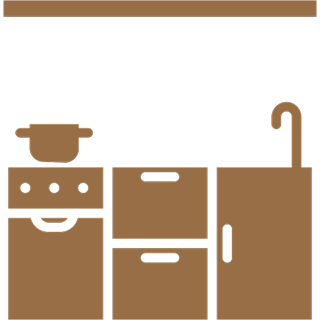Minimalist kitchen graphic illustration