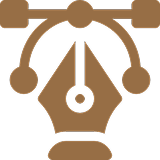 Pen tool icon in brown