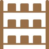 Bakery shelf with bread loaves